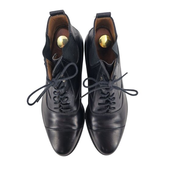 Bally Italy Men's size 7.5D Black Leather Dress Shoes Laced Ankle Boots Chukka - Picture 2 of 11